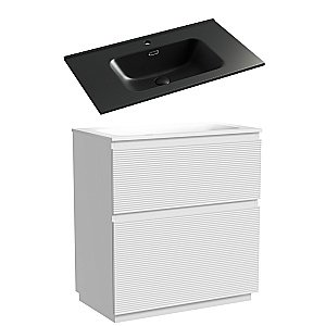 Тумба с раковиной Sancos FOLK Floor FL80FW/CN7005MB 80 Bianco для ванной в интернет-магазине Sanbest