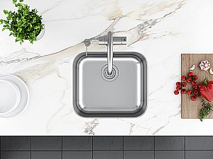 Кухонная мойка Paulmark Vello 48 VE48-BS брашированная сталь купить в интернет-магазине сантехники Sanbest