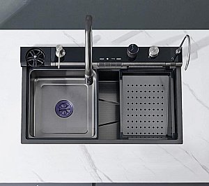 Кухонная мойка CeruttiSpa GLORIA Pro black 75 CT10578 графит купить в интернет-магазине сантехники Sanbest