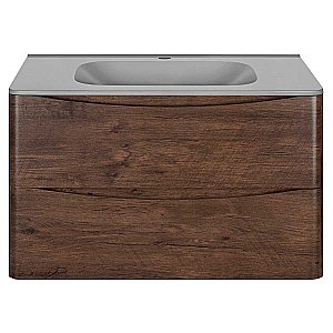 Тумба с раковиной Vincea PAOLA VMC-2P800RW + VCB-2VP800G 80 темное дерево для ванной в интернет-магазине Sanbest