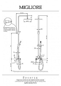 Душевая система Migliore Reversa 31848 золото купить в интернет-магазине сантехники Sanbest