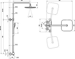 Душевая система с термостатом Ravak 10° X070160 черный матовый купить в интернет-магазине сантехники Sanbest