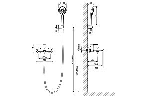 Смеситель для ванны Aquatek Лира AQ1449MB черный матовый купить в интернет-магазине сантехники Sanbest