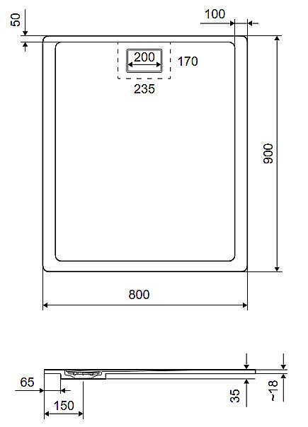 Душевой поддон Excellent Lavano 90x80 серый купить в интернет-магазине Sanbest