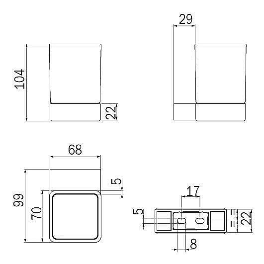 Стакан Inda Indissima A88100CR21 хром купить в интернет-магазине сантехники Sanbest