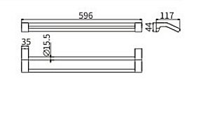 Полотенцедержатель CeramaLux Neo 51009 хром купить в интернет-магазине сантехники Sanbest