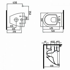 Унитаз подвесной Bien Harmony HRKA052N2VP0W3000 белый, с крышкой микролифт, безободковый купить в интернет-магазине Sanbest