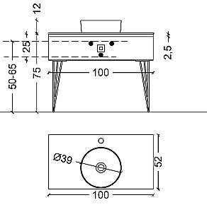 Консоль с раковиной и столешницей Armadi Art LUCIDO 770-100-BB 100 бронзированный коричневый для ванной в интернет-магазине сантехники Sanbest