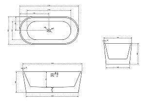 Ванна Abber 170х80 AB9209MW белая матовая купить в интернет-магазине Sanbest