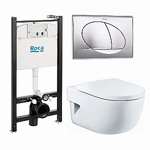 Унитаз подвесной Roca Meridian 893104110 с инсталляцией, с крышкой микролифт купить в интернет-магазине Sanbest