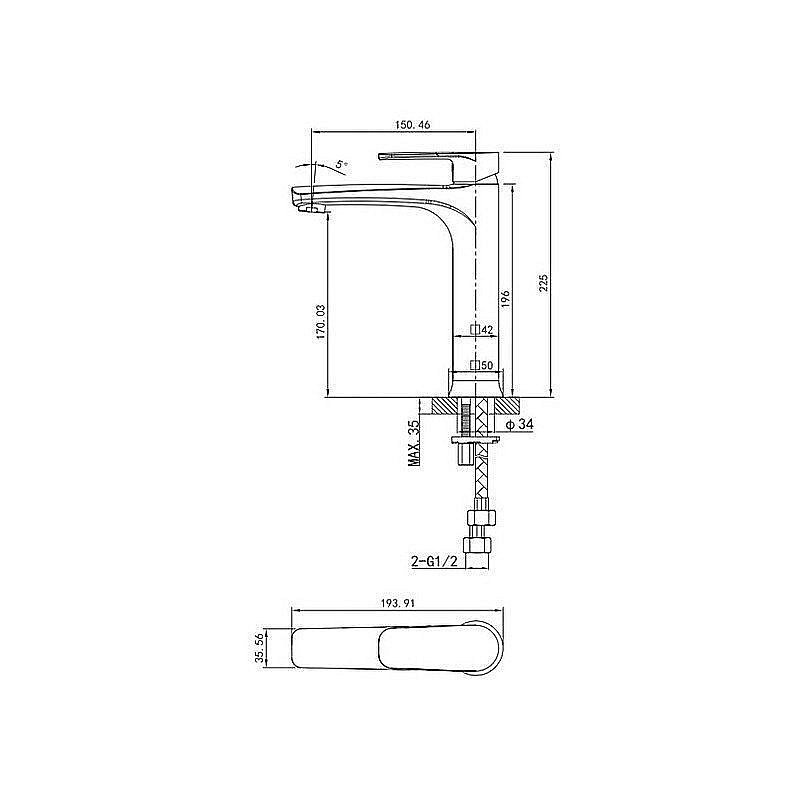Смеситель для раковины Caprigo Atlantic 51-023 купить в интернет-магазине сантехники Sanbest