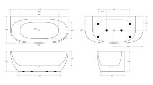 Ванна акриловая BelBagno BB83 170х80 белая купить в интернет-магазине Sanbest