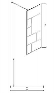 Душевое ограждение Bravat BLACKLINE BG090.6414B 90 купить в интернет-магазине Sanbest