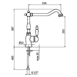 Смеситель для кухни Webert Kitchen Valentino VA920302065 купить в интернет-магазине сантехники Sanbest