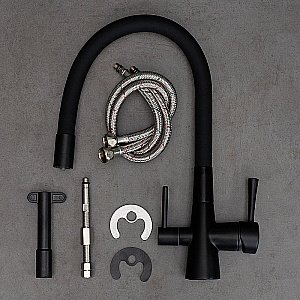 Смеситель для кухни Lemark Comfort LM3075BL085 черный купить в интернет-магазине сантехники Sanbest