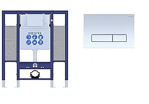 Инсталляция для унитаза Aquatek INS-0000015 с кнопкой KDI-0000021 белая купить в интернет-магазине сантехники Sanbest