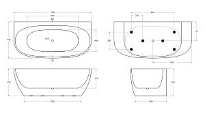 Ванна акриловая BelBagno BB83 170х80 белая купить в интернет-магазине Sanbest