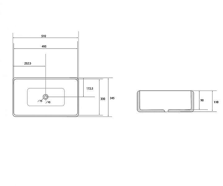 Раковина накладная ABBER Rechteck AC2207MG серая матовая купить в интернет-магазине Sanbest