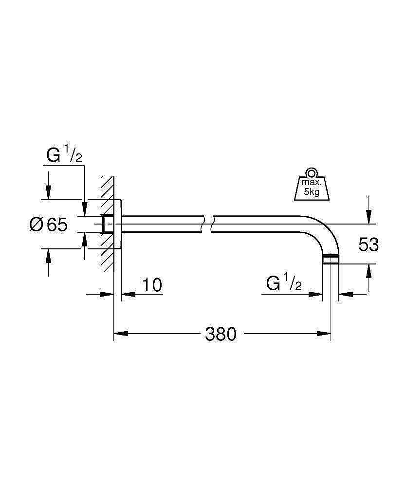 Душевой кронштейн Grohe Rainshower 28361000 купить в интернет-магазине сантехники Sanbest