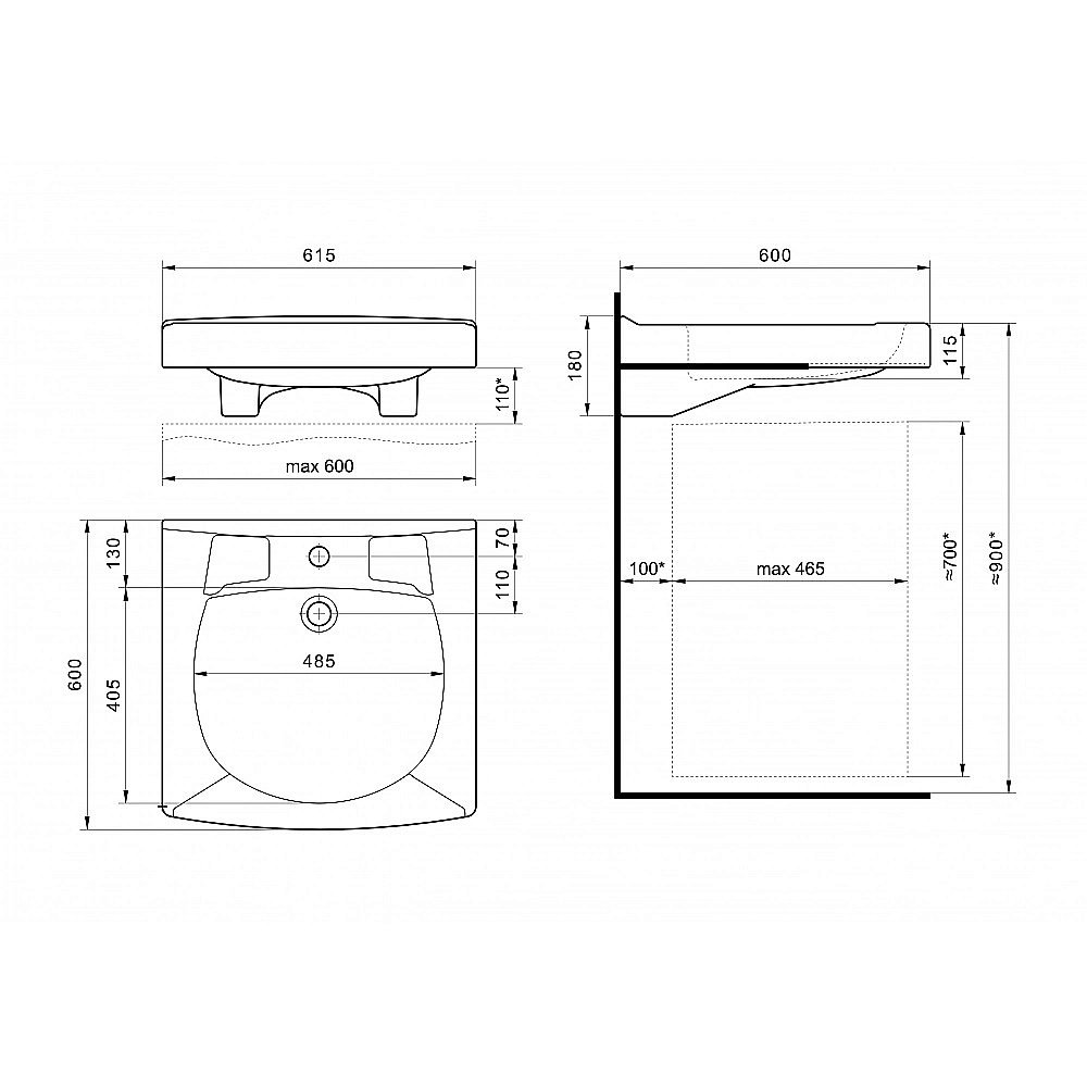 Раковина на стиральную машину Santek Пилот 60х60 1.WH30.1.971 белая, с кронштейнами и сифоном купить в интернет-магазине Sanbest