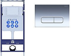 Инсталляция для унитаза Aquatek Easy Fix INS-0000010 с кнопкой KDI-0000016 Хром купить в интернет-магазине сантехники Sanbest