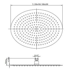 Верхний душ RGW Shower Panels SP-83-30 300x200 купить в интернет-магазине сантехники Sanbest