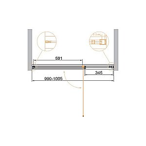 Душевая дверь Cezares URBAN-B-12-100-C-CR 100 стекло прозрачное/профиль хром купить в интернет-магазине Sanbest