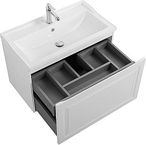 Тумба с раковиной Cezares Giubileo-N 80 GIUBILEO-N-80-1C-SO-BL белая глянцевая для ванной в интернет-магазине Sanbest