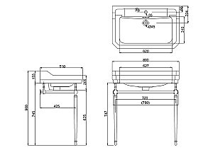 Консоль с раковиной Burlington Edwardian B18 3TH золото для ванной в интернет-магазине сантехники Sanbest