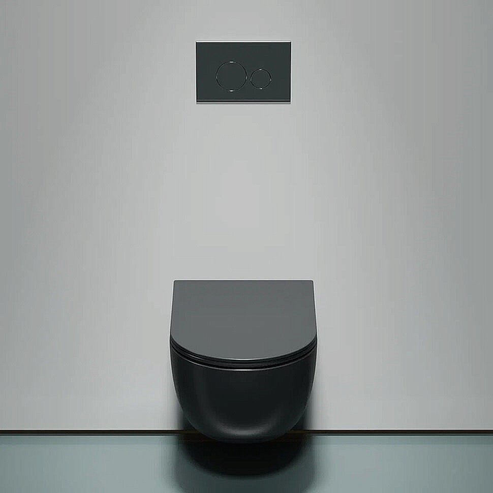 Унитаз подвесной Ceramica Nova Modena CN6063MDH безободковый, с крышкой микролифт, антрацит темный матовый купить в интернет-магазине Sanbest