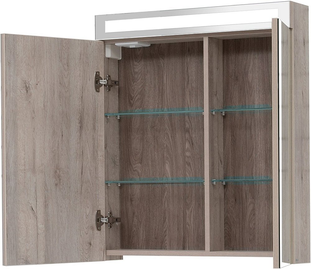 Шкаф зеркальный Dreja Max 70 дуб кантри купить в интернет-магазине сантехники Sanbest