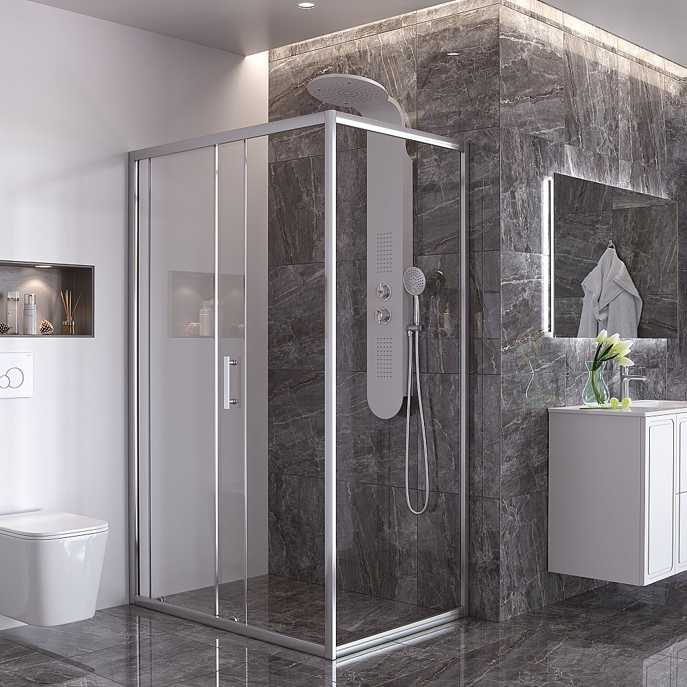 Душевая панель Taliente TA-G-A03Wcr белая/хром купить в интернет-магазине сантехники Sanbest