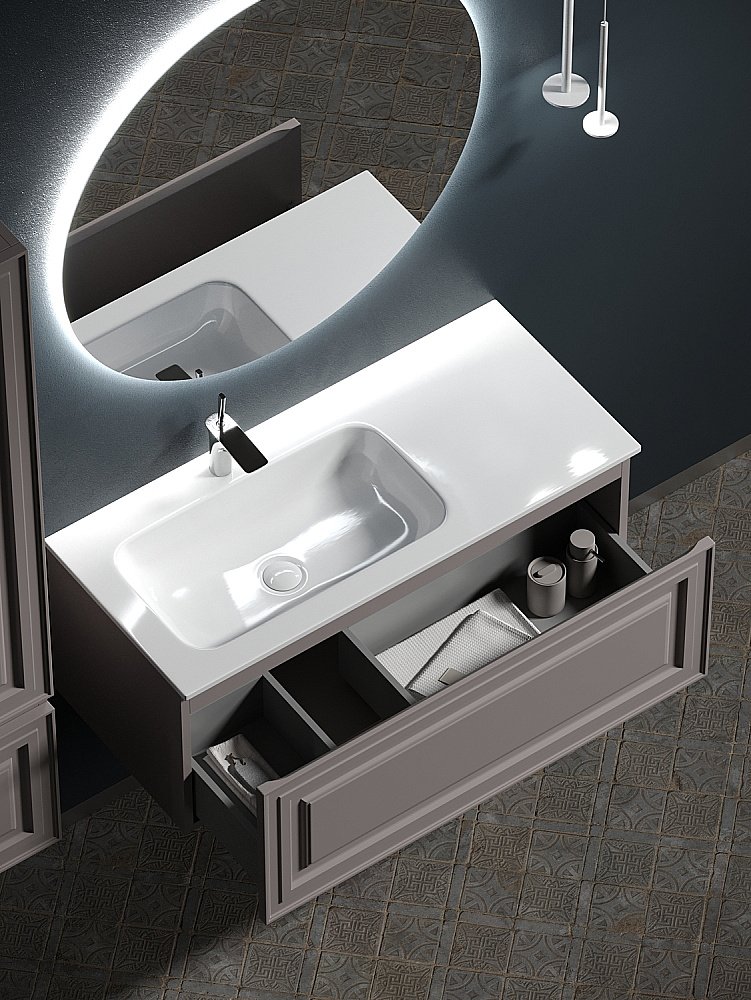 Тумба с раковиной Sancos Very VR100LSM + CN7014 100 для ванной в интернет-магазине Sanbest