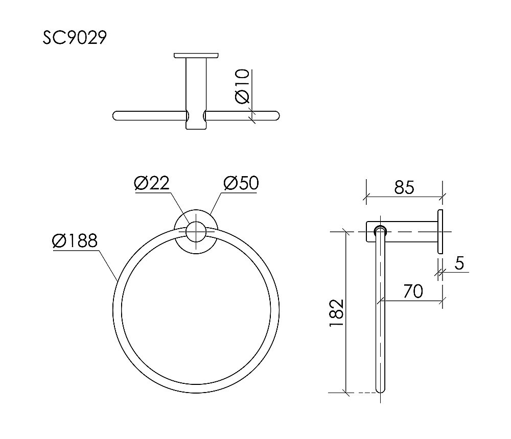 Полотенцедержатель Sancos Base SC9029CH хром купить в интернет-магазине сантехники Sanbest