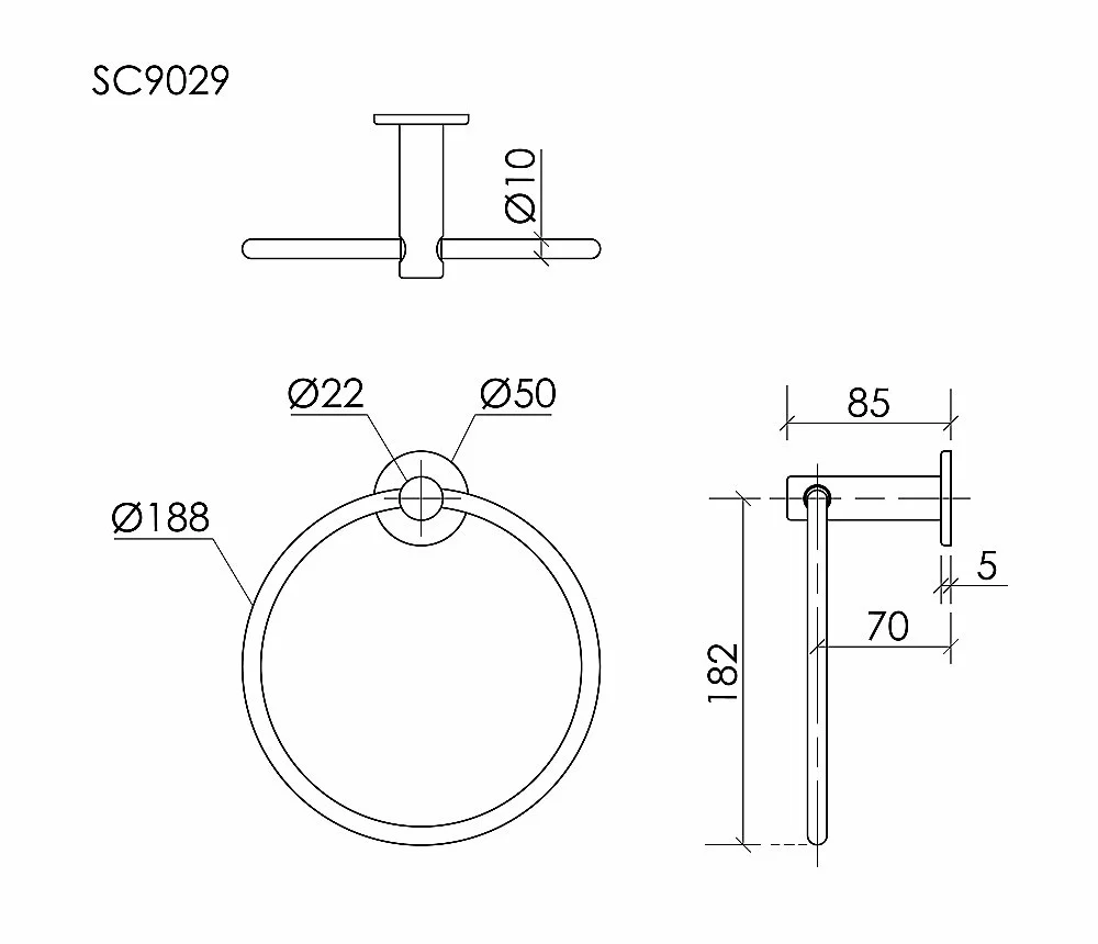 Полотенцедержатель Sancos Base SC9029CH хром купить в интернет-магазине сантехники Sanbest
