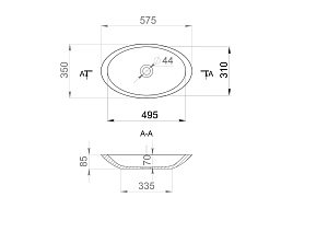 Раковина накладная Salini CALLISTA 1101102GRF глянцевая купить в интернет-магазине Sanbest