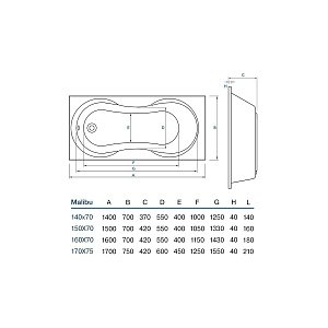 Ванна акриловая Koller Pool Malibu 160x70 купить в интернет-магазине Sanbest