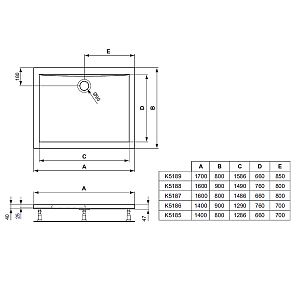 Душевой поддон Ideal Standard Ultra Flat K518901 170x80 купить в интернет-магазине Sanbest