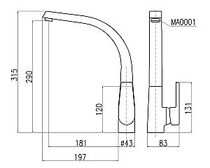 Смеситель для кухни Rav-Slezak VLTAVA KITCHEN V819.5CMATC купить в интернет-магазине сантехники Sanbest
