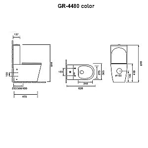 Унитаз Grossman Color GR-4480BS безободковый, с крышкой микролифт, с бачком, черный глянцевый купить в интернет-магазине Sanbest