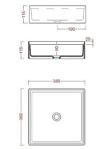 Раковина накладная Artceram SCALINO 38 SCL001 01 00 белая купить в интернет-магазине Sanbest