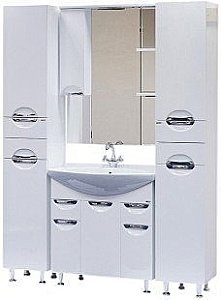 Тумба с раковиной напольная Misty Орхидея 75 белая эмаль для ванной в интернет-магазине Sanbest