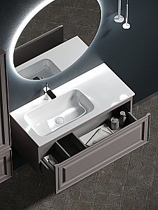 Тумба с раковиной Sancos Very VR100LSM + CN7014 100 для ванной в интернет-магазине Sanbest