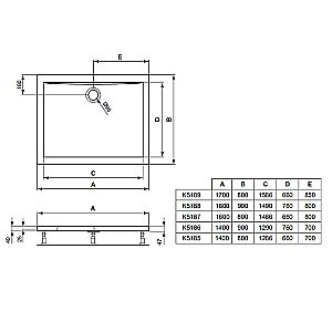 Душевой поддон Ideal Standard Ultra Flat K518901 170x80 купить в интернет-магазине Sanbest