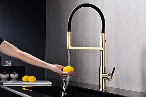 Смеситель для кухни Paulmark Tornado To213402-LG светлое золото купить в интернет-магазине сантехники Sanbest