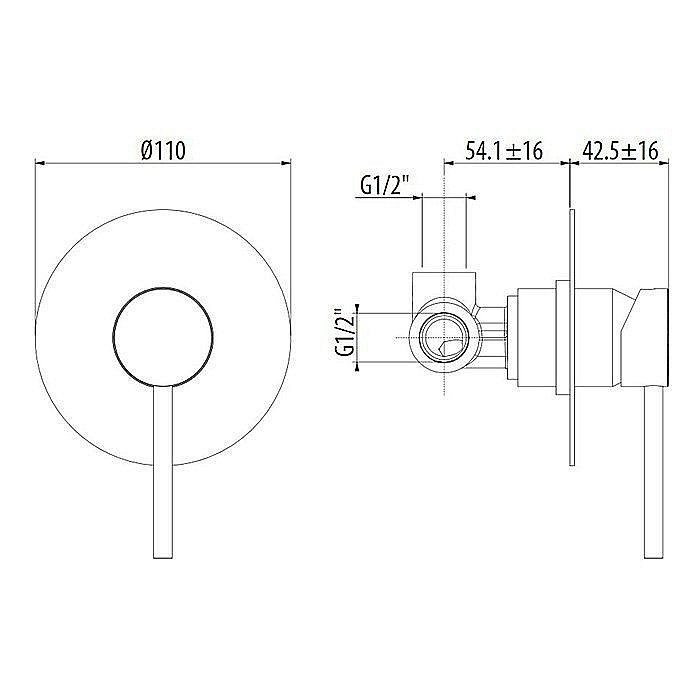 Смеситель для душа Gattoni Circle Two 9130/91BO купить в интернет-магазине сантехники Sanbest