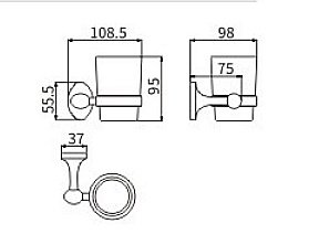 Стакан для зубных щеток CeramaLux Bell 53502 хром купить в интернет-магазине сантехники Sanbest
