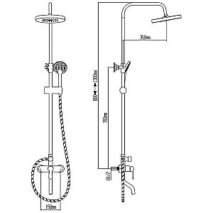 Душевая система Boch Mann ECO Black BM8825 черная купить в интернет-магазине сантехники Sanbest