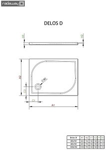 Душевой поддон Radaway Delos D 90х75 купить в интернет-магазине Sanbest