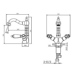 Смеситель для раковины Adria-Classic 03-526-VOT купить в интернет-магазине сантехники Sanbest
